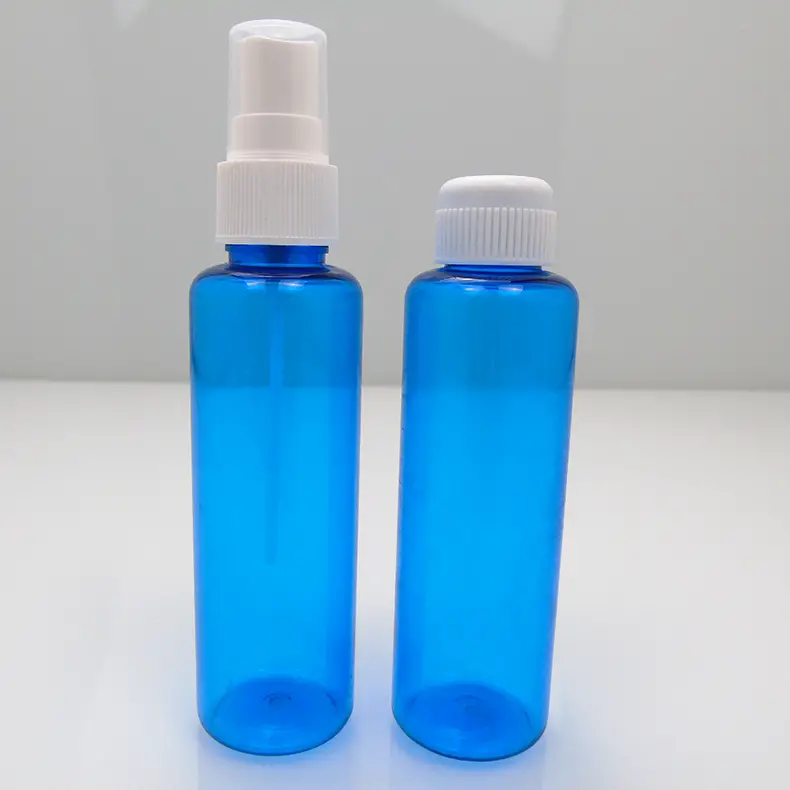 100ml蓝色喷雾瓶，PET材质，用于透明喷雾瓶，小喷瓶，喷壶细雾酒精消毒侧喷瓶
